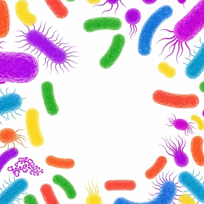 Healthy gut bacteria in a vibrant and abstract illustration
